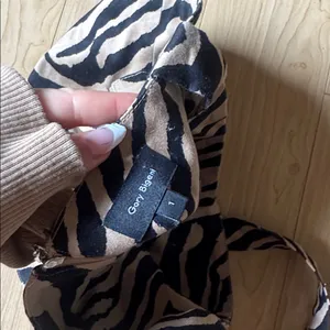 Zebra Print Crop Top in Black and Tan thumbnail 3