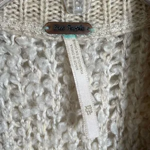 Free People Sz XS Oatmeal Boucle Jacket Fuzzy Cardigan Sweater thumbnail 7