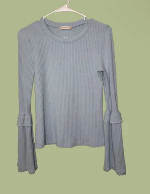 Altar'd State Ribbed Bell Sleeve Top thumbnail 1