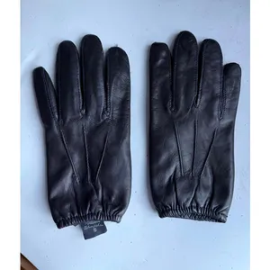 Italian Sheepskin Black Leather Gloves Size Small thumbnail 5