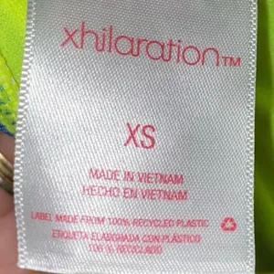 Xhilaration Ribbed Crop Tank XS Neon Stripe Blue Yellow Bralette‎ Top Stretch thumbnail 4