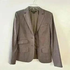 Eddie Bauer Blazer Wool‎ Blend Womens Size 2 Brown Casual Formal Timeless thumbnail 1