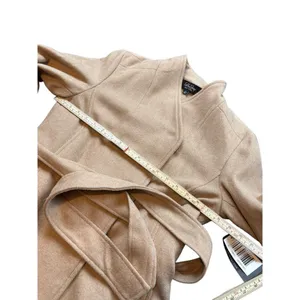 NWT Coffee Shop Apparel Womens Camel Belted Wool Blend Coat Size S thumbnail 9