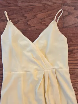 Lavender Brown Silk Wrap Mini Dress Size Small Butter Yellow Cocktail Wedding thumbnail 3