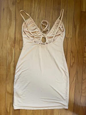 Abercrombie Strappy Cutout Knit Mini Dress Light Orange thumbnail 4