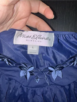 Vintage Inspired Navy Nightgown Embroidered Sleep Victorian Inspired Dress thumbnail 5