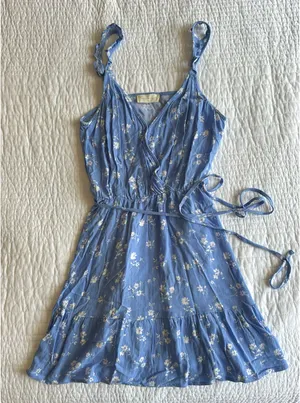 Altar'd State Blue White Floral Mini Dress thumbnail 1