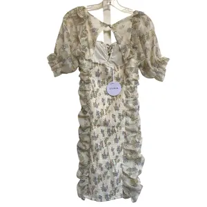 Storia Floral Mesh Ruched Off Shoulder Mini Dress‎ - M NWT thumbnail 7