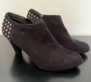Laura Ashley Faux Suede Ankle Boots with Silver Studs Lafindon 9 Whimsigoth thumbnail 1
