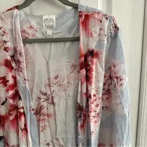 Plum Pretty Sugar Floral Rayon Bridal Robe Women’s XS thumbnail 5