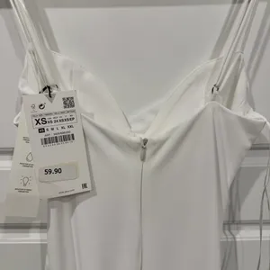 Zara White Ruched Midi Dress – Size XS – NWT thumbnail 6
