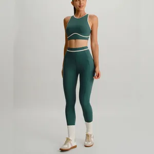 Berlook Dark Green Round Neck Line Tank Top thumbnail 4