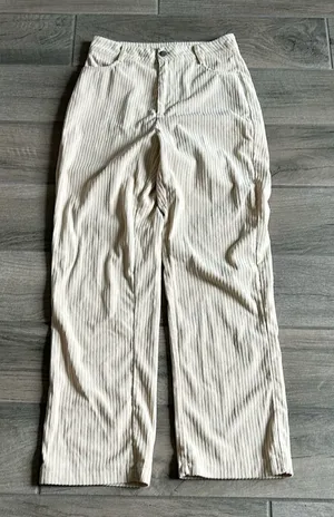 Tan corduroy straight leg pants thumbnail 1