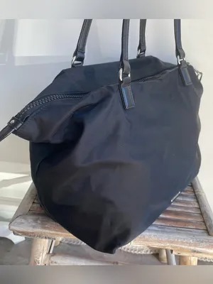Rebecca Minkoff black nylon shoulder tote bag work office travel city minimalist thumbnail 13