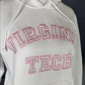 J. America Women’s Virginia Tech White College Hoodie Embroidered Size S NEW thumbnail 2