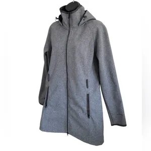 The North Face Women’s Wind Wall Jacket Coat Long Gray Missing Belt Sz L thumbnail 5