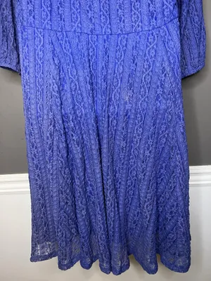Torrid Dress Womens 2X Blue Lace Fit & Flare Mini 3/4 Sleeve Lined Party thumbnail 10