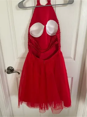 Red Sequin Halter Neck Show Girl Dress size XS/S thumbnail 13