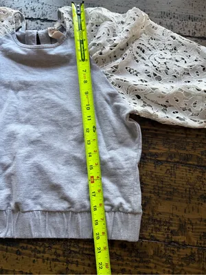 Anthropologie Dolan Left Coast Gray Lace Sleeve Sweatshirt Size S Style 173801 thumbnail 10