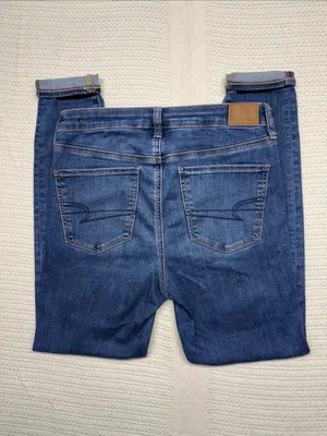 American Eagle Outfitters Womens High-Rise Next Level Stretch Blue Jeggings thumbnail 6