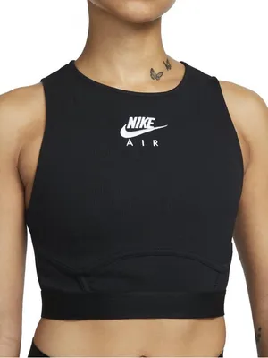 Nike Air Black Cropped Tank Top Size Large thumbnail 1