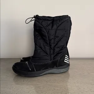 Lands' End Black Quilted Winter Boots Size 8.5B thumbnail 4