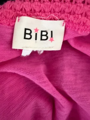Bibi Hot Pink Barbiecore Crochet Trim Henley Size Small. thumbnail 5