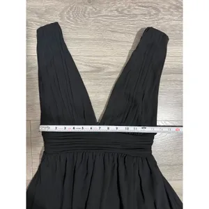 Lulus Maxi Dress XS Heavenly Hues Black Deep V-Neck Side Slit Gown Prom Romantic thumbnail 8