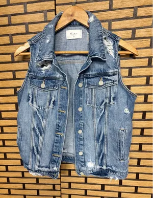 KanCan‎ Distressed Denim Vest Size Small thumbnail 1