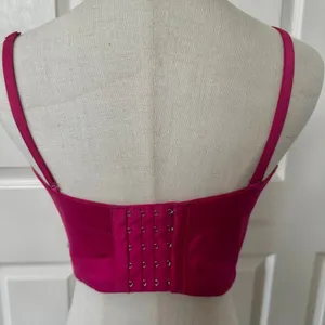 Hot Pink Sequin Beaded Bustier Crop Top Medium 38C Pink thumbnail 5