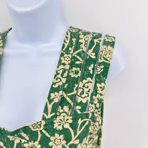 Effies Heart Green Floral Cage Strap Midi Dress S Belted Pockets Stretch Cotton‎ thumbnail 5