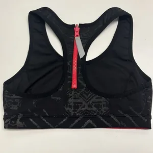 Free People Movement Black/Gray/Coral Abstract Pullover Zip-Up Sports Bra- Small thumbnail 9