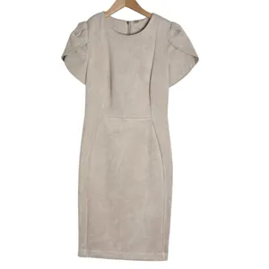 Calvin Klein Puff Short Sleeve Faux Suede Princess Seam Sheath Mini Dress size 4 thumbnail 2