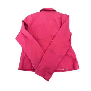 Vintage 2005 Old Navy Pink Cotton Blazer Polka‎ Dot Lining Y2K Barbiecore Small thumbnail 3