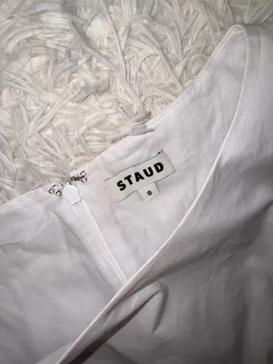 NEW STAUD Gwen white poplin cotton sleeveless Minidress Sz 8 thumbnail 6