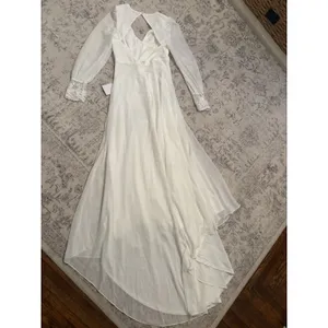 Lulus Angelic Adoration White Backless Maxi Dress Size XL NWT Wedding Vintage thumbnail 4