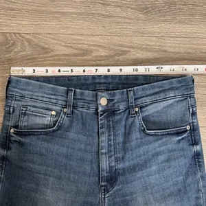 HM & Denim Women Jeans 29x30 High‎ Waist Mini Flare Medium Wash Blue Cotton Boho thumbnail 8