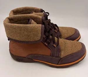 Chaco Barbary boots women’s 7.5 fold down cuff wool leather outdoor hiking thumbnail 1