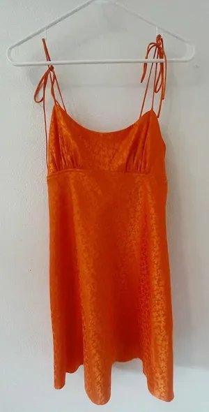 Significant Other “” Orange floral, Mini, Silk Sundress thumbnail 1