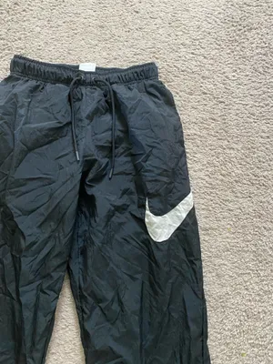 Nike Black Unisex Windbreaker Joggers with White Swoosh Accent thumbnail 4