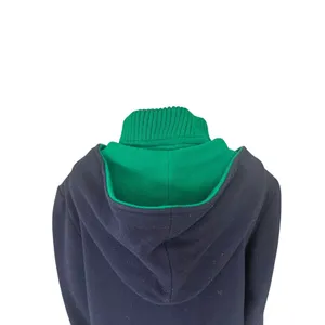 Vintage Authentic MacKintosh Vestcoat Navy Blue Green Button Wool Coat Hooded 14 thumbnail 7