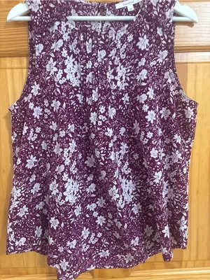 Nordstrom Size Large Purple Floral Preppy Tank Top thumbnail 4