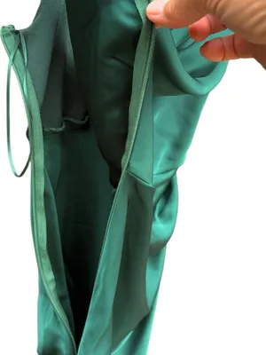 NWT MABLE Satin Slip Cowl Neck Midi Dress Emerald Green Size Small thumbnail 8