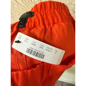 J.Crew Red Orange Linen Pull On Skirt with Pockets J3480 Women Size Small NEW thumbnail 4