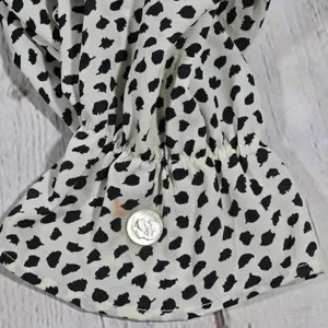 PrettyLittleThing Black Dalmatian Print Smocked Waist Tie Front Mini‎ Dress 6 thumbnail 6