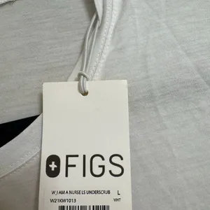 FIGS I am a nurse White Black Graphic Long Sleeve Underscrub Shirt Large NWT thumbnail 6