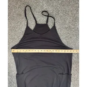 Womens Charcoal Gray Sleeveless Harem Jumpsuit with Pockets Cotton Blend L thumbnail 5
