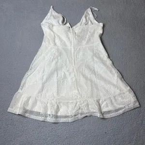 Speechless Dress Juniors XL Cream Lace Ruffled Spaghetti‎ Strap Mini NEW thumbnail 4