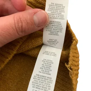 Aerie Mustard Puff Sleeve Distressed Crew Sweater M Earthenware‎ Minimalist thumbnail 6