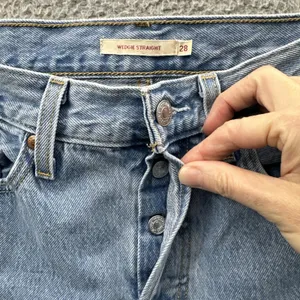 Levi's Wedgie Straight Ankle Jeans Distressed 100% Cotton Boho Women's 28 x 27.5 thumbnail 3